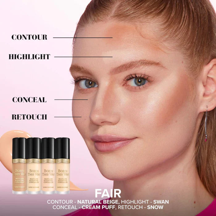 Too Faced Born This Way Super Coverage Multi-Use Concealer with Hyaluronic Acid - Light Beige & Natural Beige